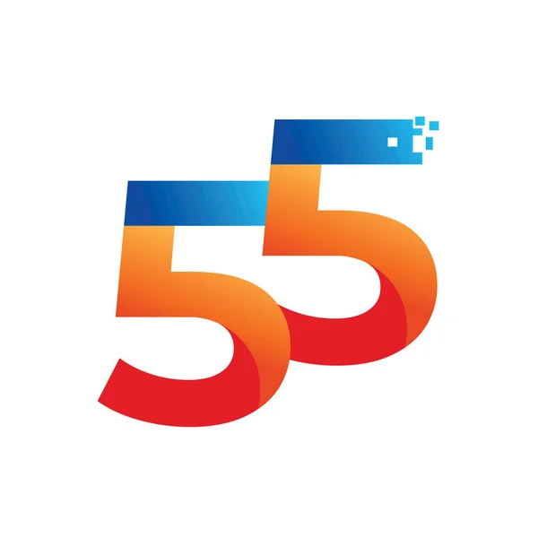 55Esimo Anniversario Celebrazione Vettoriale Logo Design — Vettoriale Stock