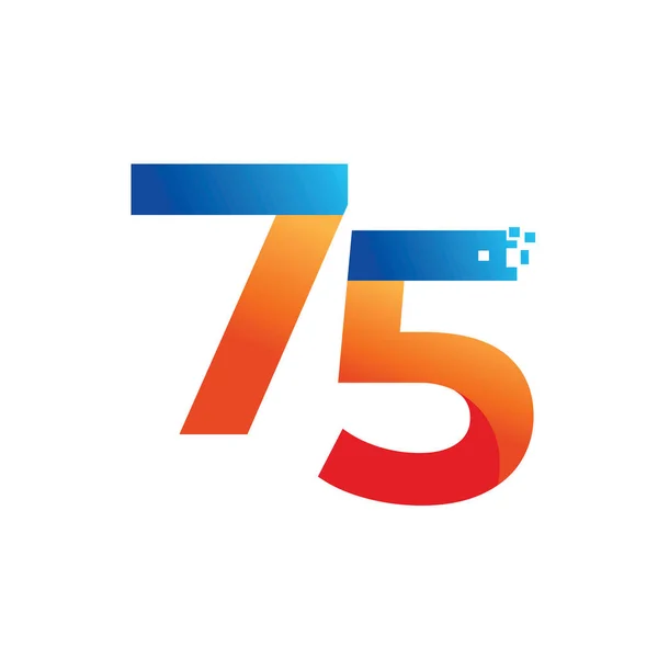 75Th Year Anniversary Celebration Vector Logo Design — Archivo Imágenes Vectoriales