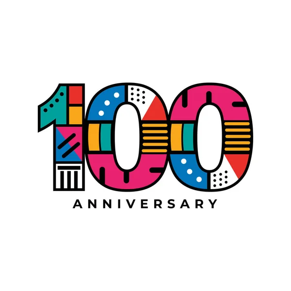 100Th Year Celebrating Century Anniversary Vector Logo Design — Stock Vector