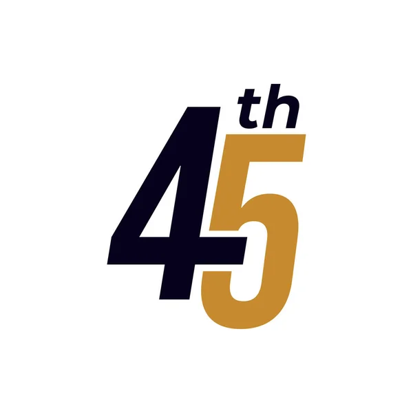 45Esimo Anniversario Celebrazione Vettoriale Logo Design — Vettoriale Stock