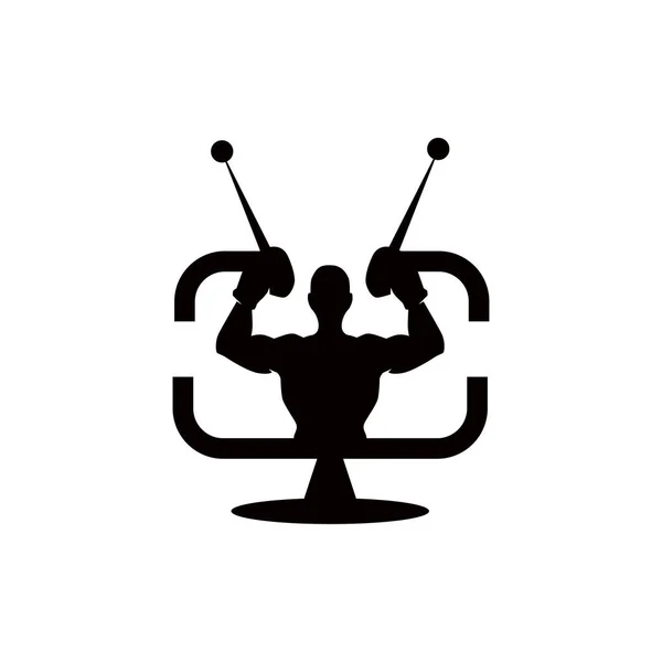 Boxing Fight Sport Channel Vector Logo Design — Stockvector