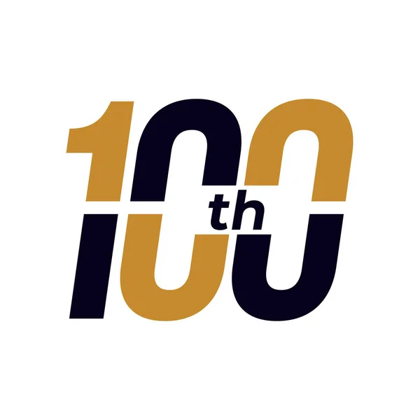100Th Year Anniversary Century Celebration Vector Logo Design —  Vetores de Stock