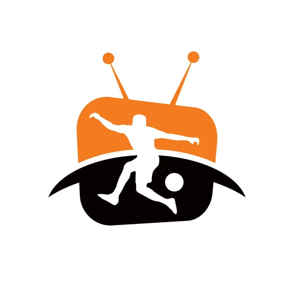 Futbol Maçı Spor Kanalı Vektör Logosu Tasarımı — Stok Vektör