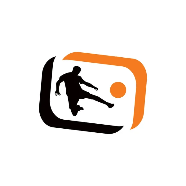 Piłka Nożna Gra Sport Kanał Wektor Projekt Logo — Wektor stockowy