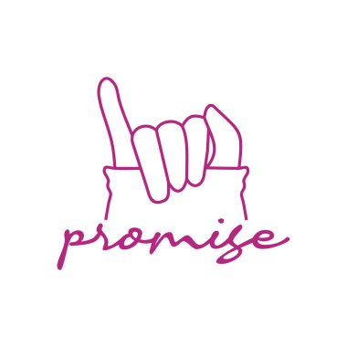 Kore jesti. El sözü veren çift logosu tasarımı.