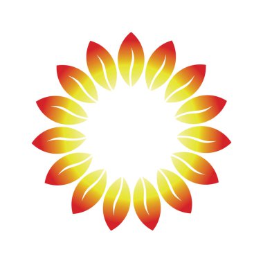 Güneş çiçeği doğal vektör logosu tasarımı