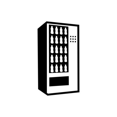 Vending machine drink bottle display vector logo design