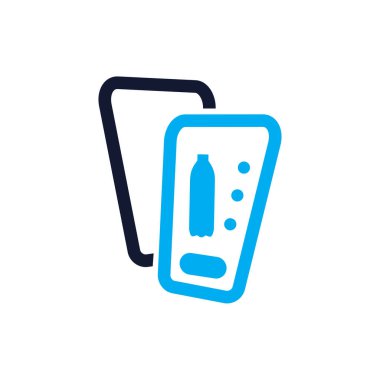 Vending machine drink bottle display vector logo design