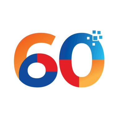 60th year anniversary celebration vector logo design