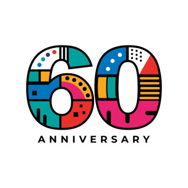 60th year celebrating anniversary vector logo design