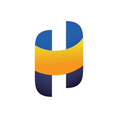 Modern H letter color gradation vector logo design