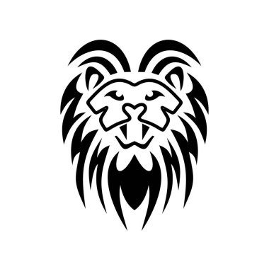 korkunç aslan başı vektör logosu siyah