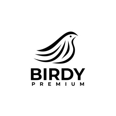 güzel uçan kuş silueti soyut vektör logosu tasarımı