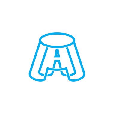 Bir harf yazı tipi silindir vektör logosu tasarımı