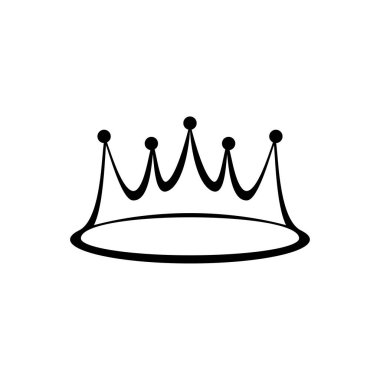 Klasik kraliçe ve kral taç vektör logosu tasarımı