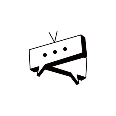 TV veya Televizyon kanalı medya sembolü vektör logosu tasarımı
