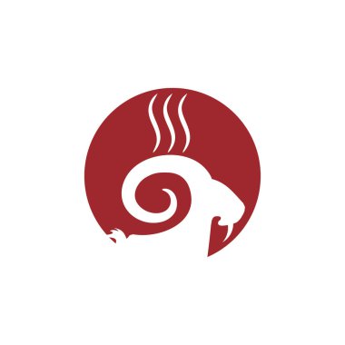 Keçi eti lokantası amblem vektör logosu tasarımı