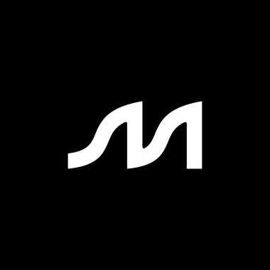 M harfi ilk profesyonel vektör logosu tasarımı