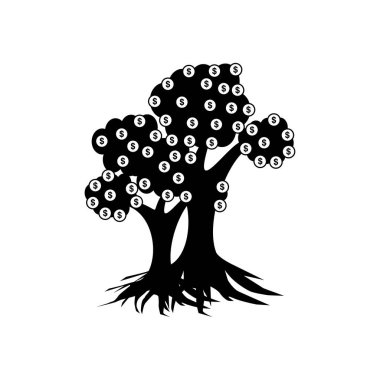 Para ağacı yatırım vektör logosu tasarımı