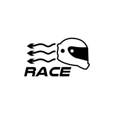 Motosiklet Miğferi hız yarışı vektör logosu tasarımı