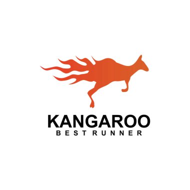 ateş australia kanguru vektör logo tasarımı