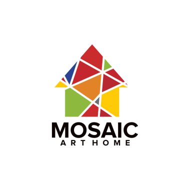 Mozaik sanat ev dekorasyonu vektör logosu tasarımı