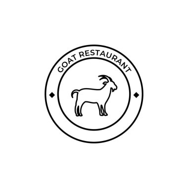 Keçi eti lokantası amblem vektör logosu tasarımı