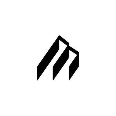 M harfi ilk vektör logosu tasarımı