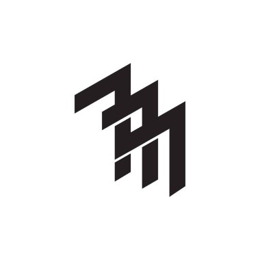 M harfi ilk vektör logosu tasarımı