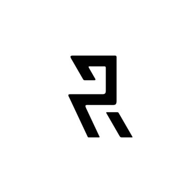 R harfi ilk monogram vektör logosu tasarımı