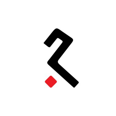 R harfi ilk monogram vektör logosu tasarımı