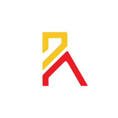 R harfi ilk monogram vektör logosu tasarımı
