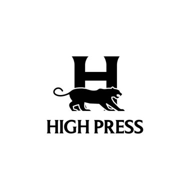 H harfi siyah jaguar vektör logosu tasarımı