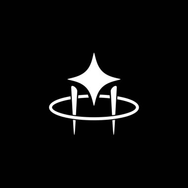 Beyaz yükselen yıldız sembolü vektör logosu tasarımı