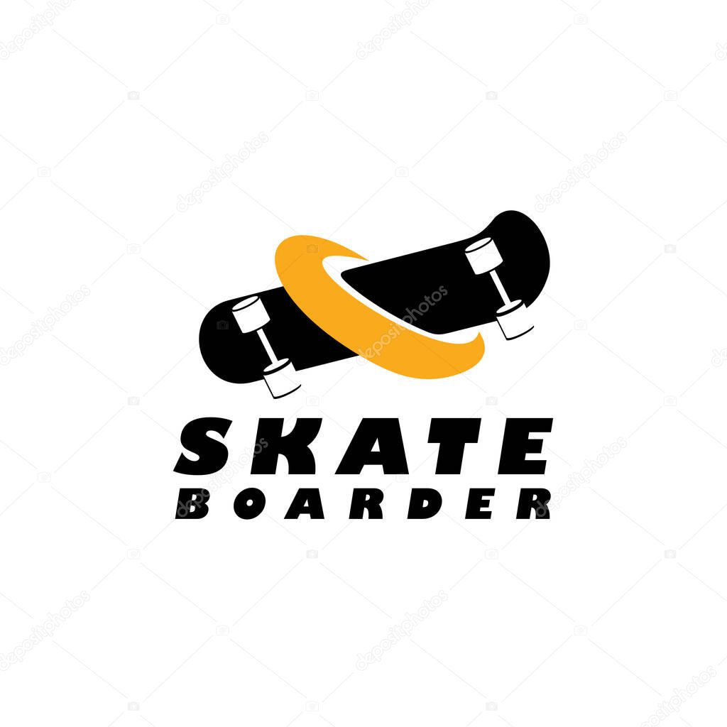 Skate board extreme sport vector logo design
