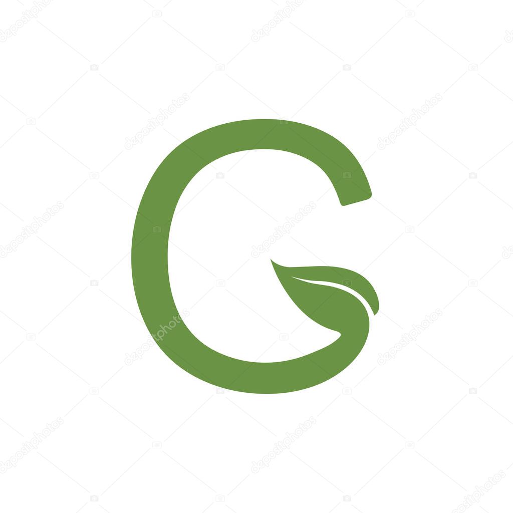 G letter nature leaf combination vector logo design