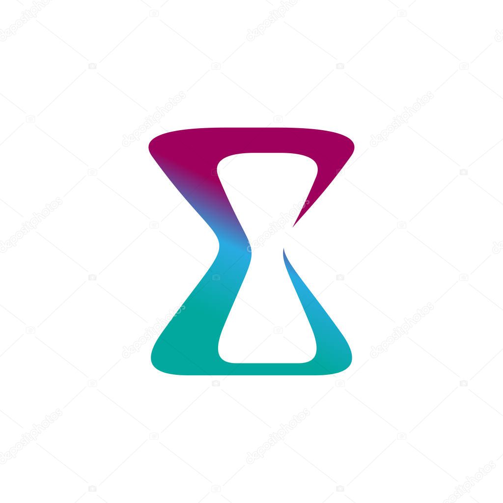 E letter sand watch sigma vector logo design