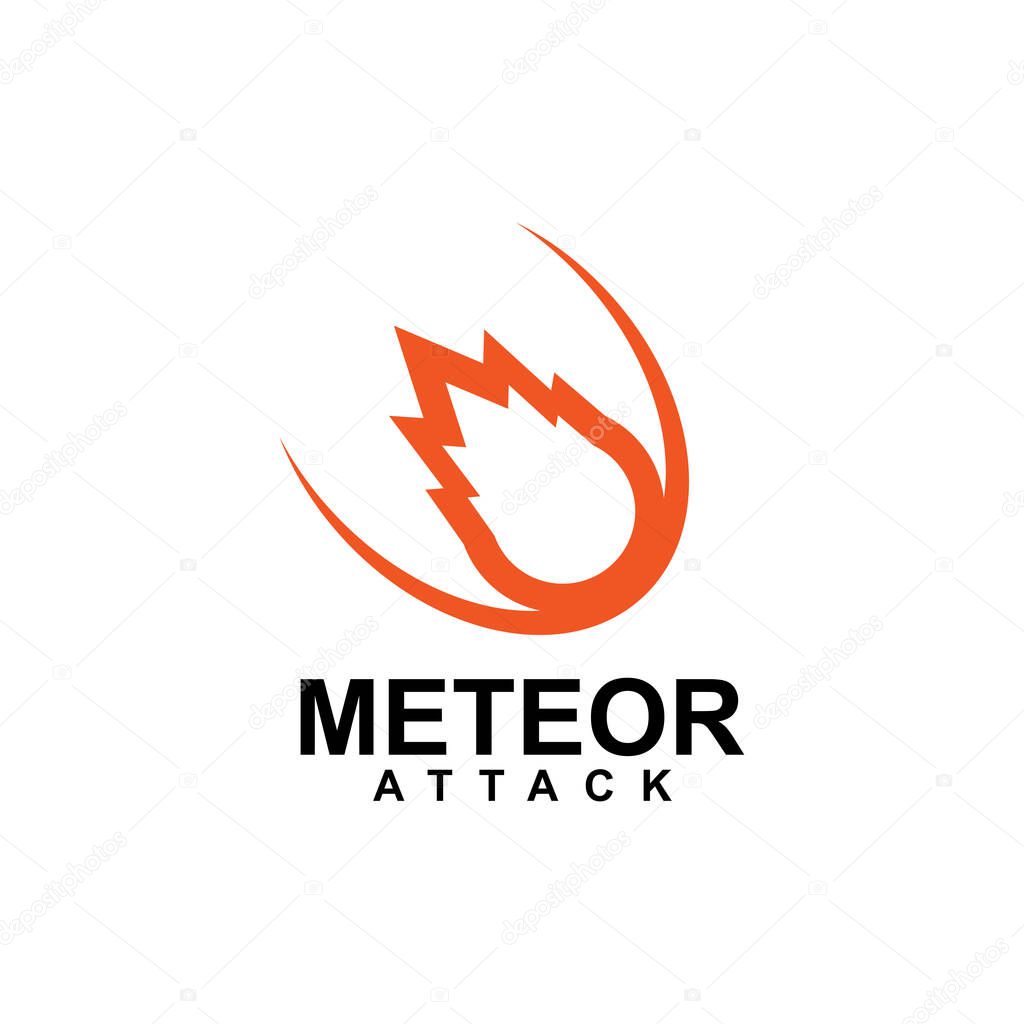 Flying meteor attack vector logo design