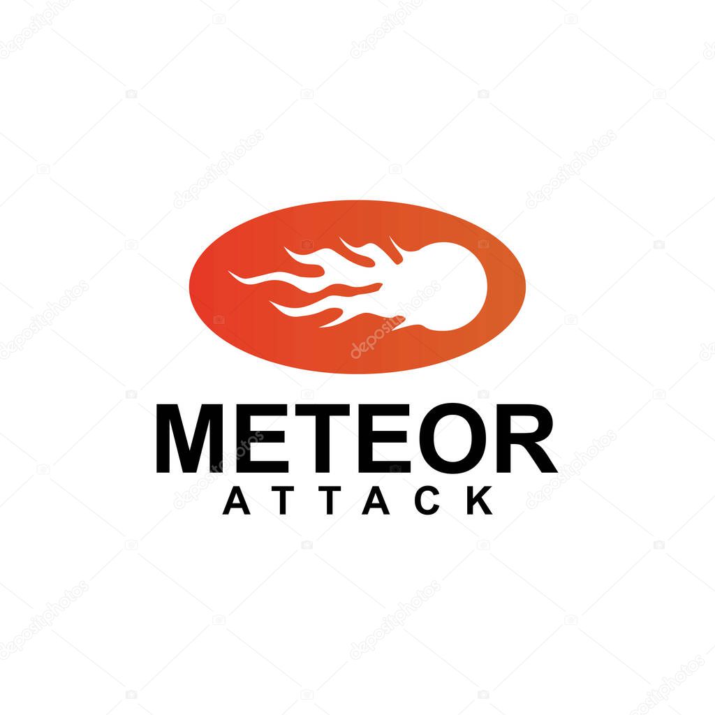 Flying meteor attack vector logo design