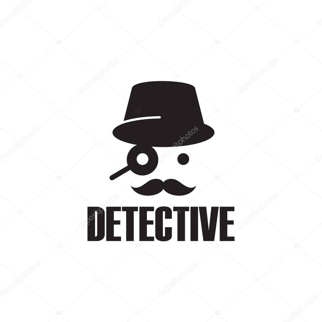 Man detective agent vector logo design