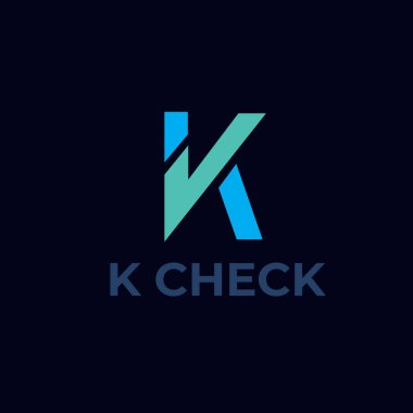 K letter checklist vector logo design 