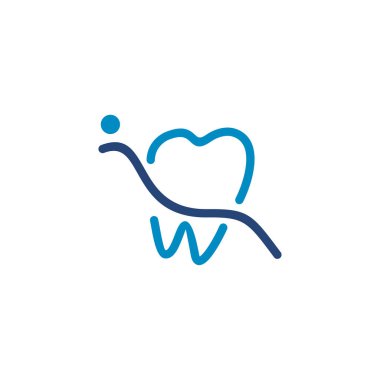 Diş bakımı kliniği basit çizgi vektör logosu tasarımı