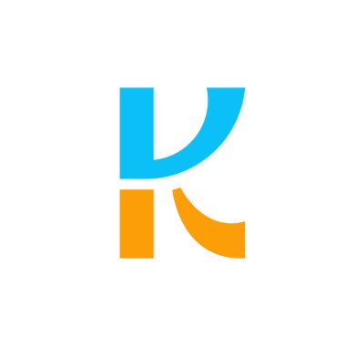 K harfi ilk vektör logosu tasarımı