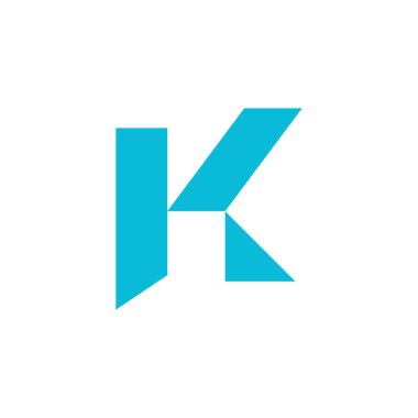 K harfi ilk vektör logosu tasarımı