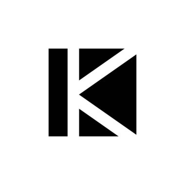K harfi ilk vektör logosu tasarımı