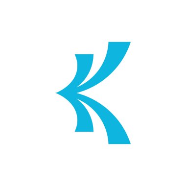 K harfi ilk vektör logosu tasarımı