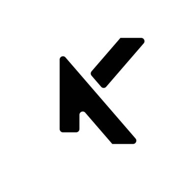 K harfi ilk vektör logosu tasarımı