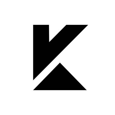 K harfi ilk vektör logosu tasarımı