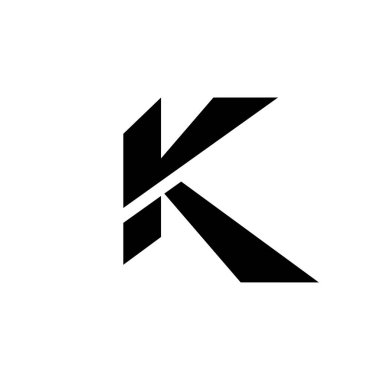 K harfi ilk vektör logosu tasarımı