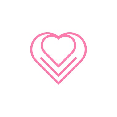 Aşk kalp sembolü vektör logosu tasarımı